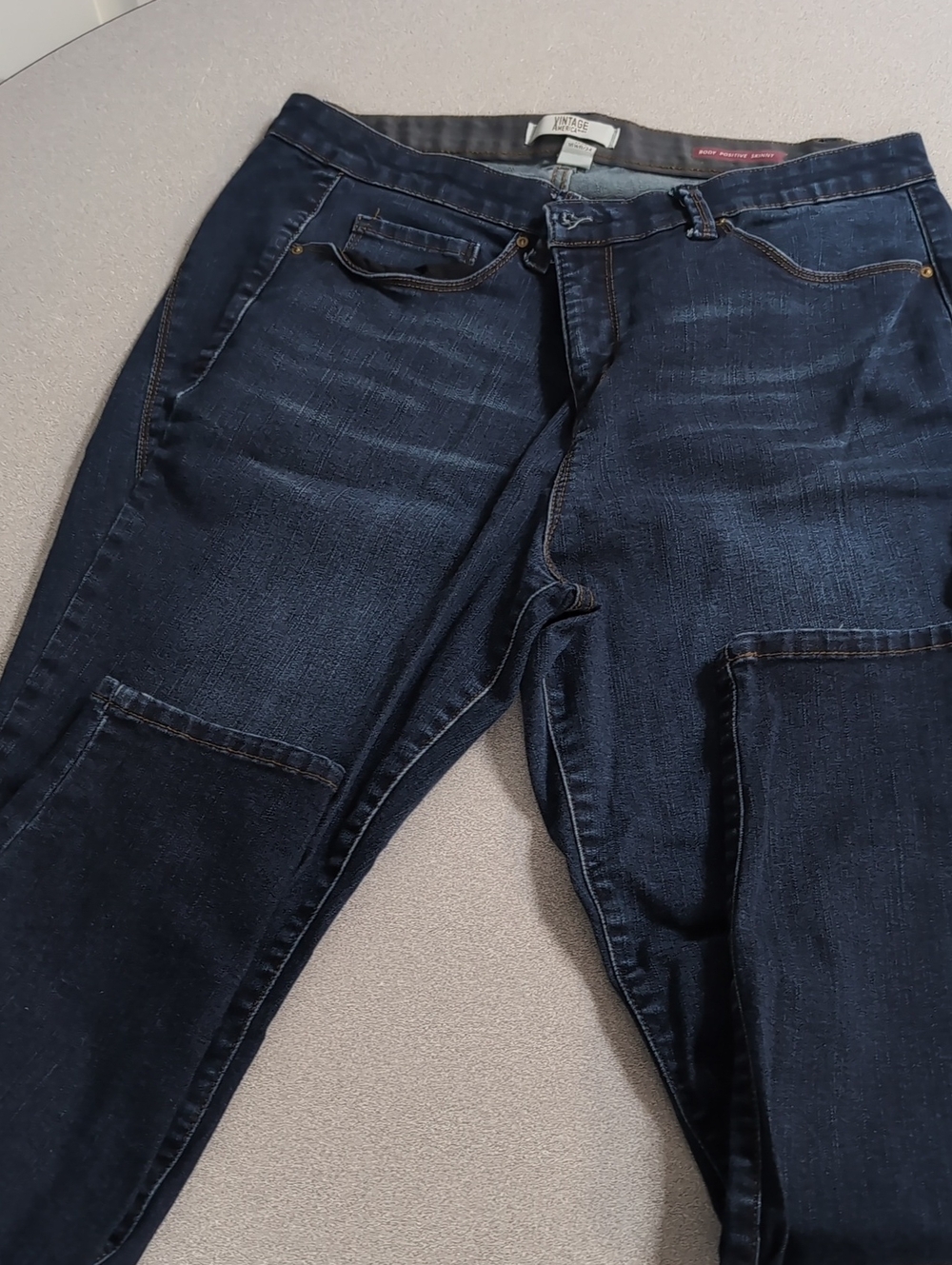 Vintage America Skinny Jeans in Dark Blue